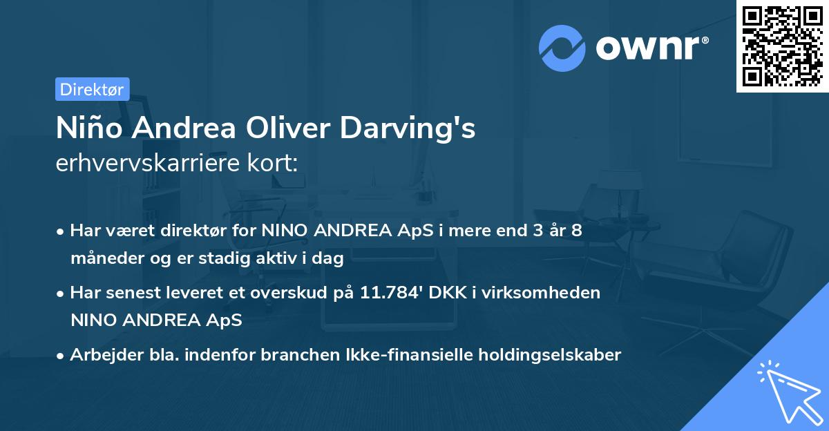 Niño Andrea Oliver Darving's erhvervskarriere kort