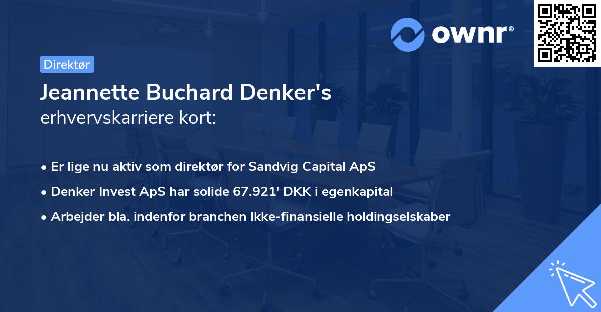 Jeannette Buchard Denker's erhvervskarriere kort