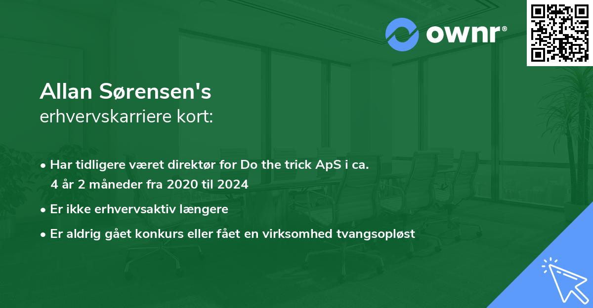 Allan Sørensen's erhvervskarriere kort