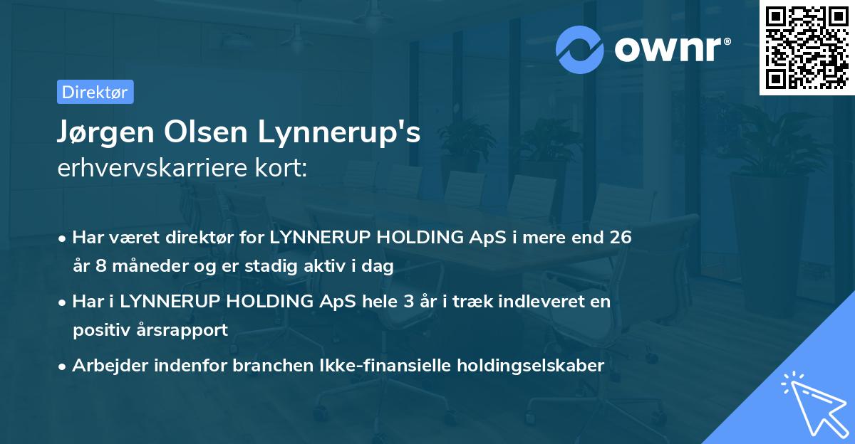 Jørgen Olsen Lynnerup's erhvervskarriere kort