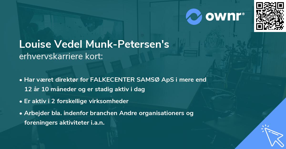 Louise Vedel Munk-Petersen's erhvervskarriere kort
