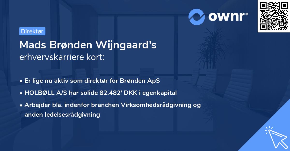 Mads Brønden Wijngaard's erhvervskarriere kort