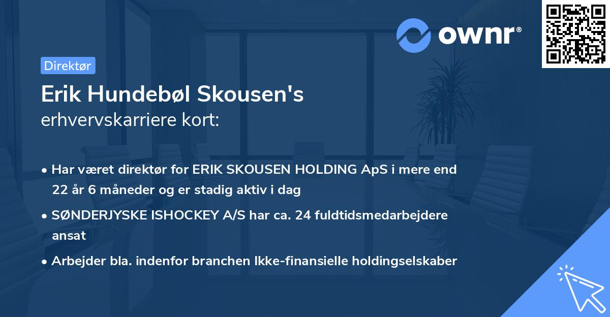 Erik Hundebøl Skousen's erhvervskarriere kort