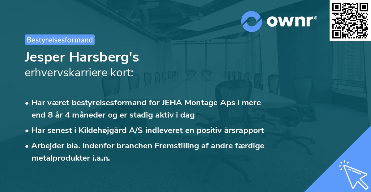 Jesper Harsberg's erhvervskarriere kort