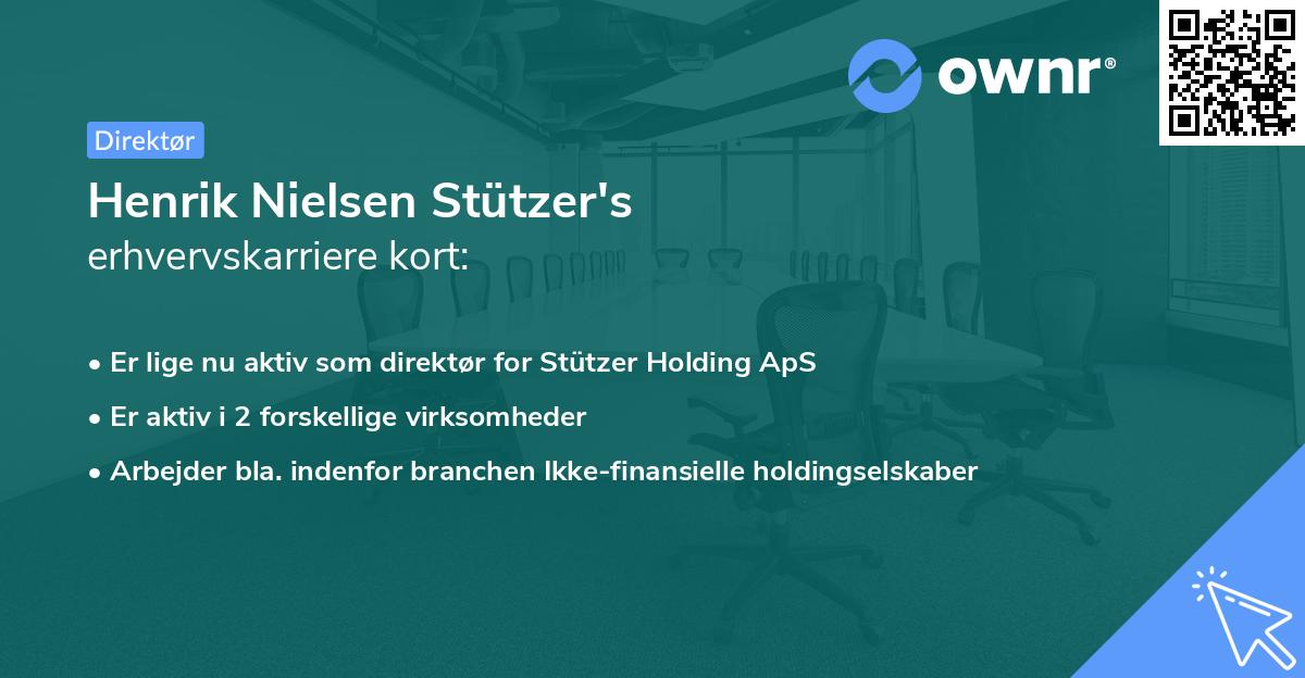 Henrik Nielsen Stützer's erhvervskarriere kort
