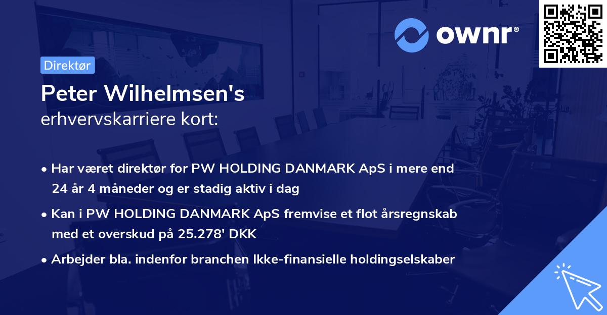Peter Wilhelmsen's erhvervskarriere kort