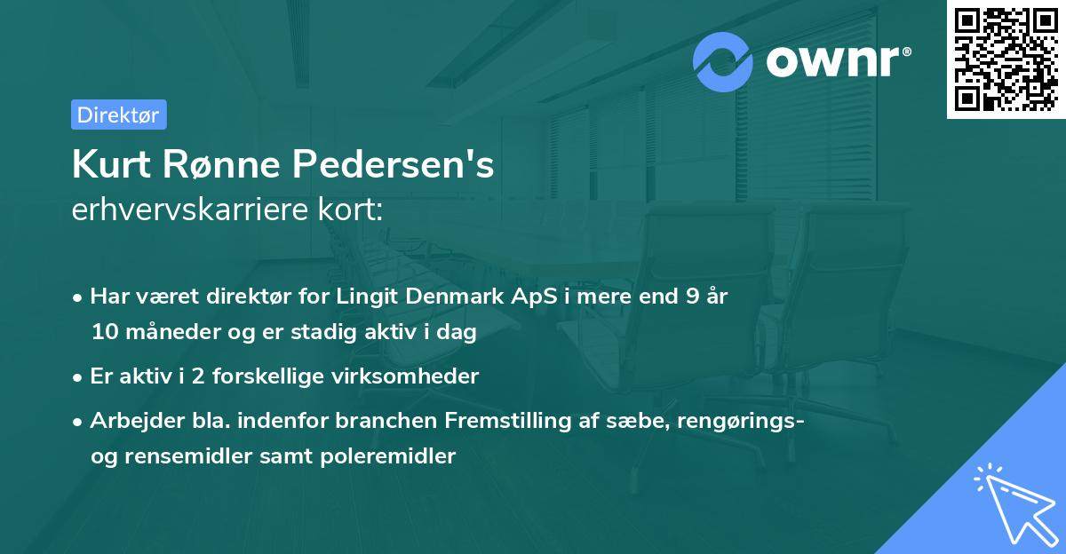 Kurt Rønne Pedersen's erhvervskarriere kort