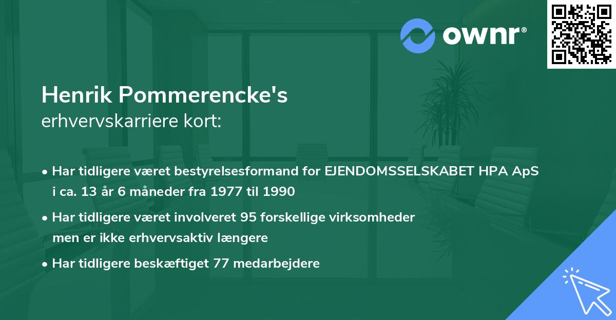 Henrik Pommerencke's erhvervskarriere kort