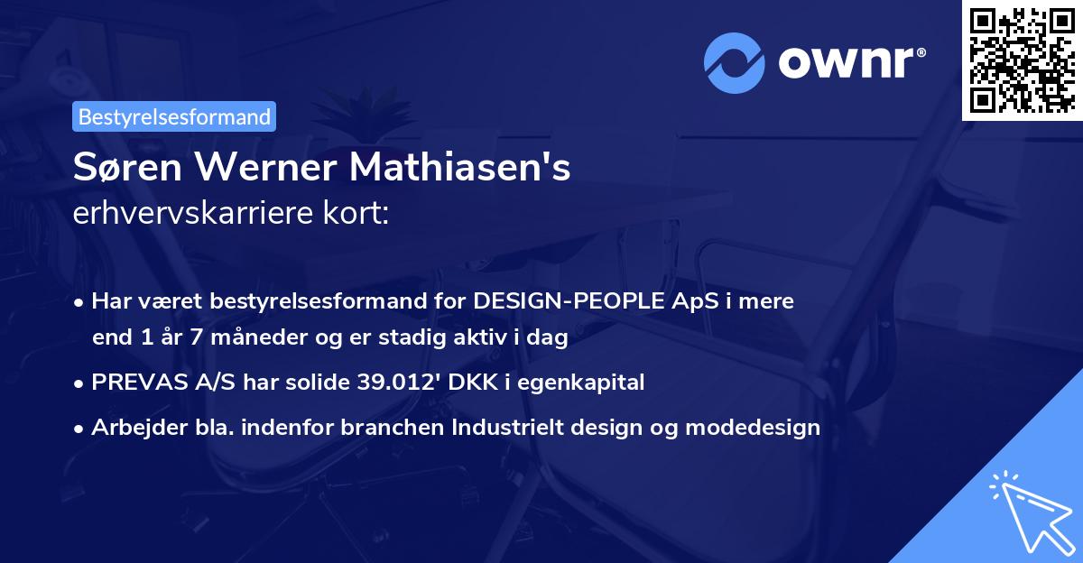 Søren Werner Mathiasen's erhvervskarriere kort