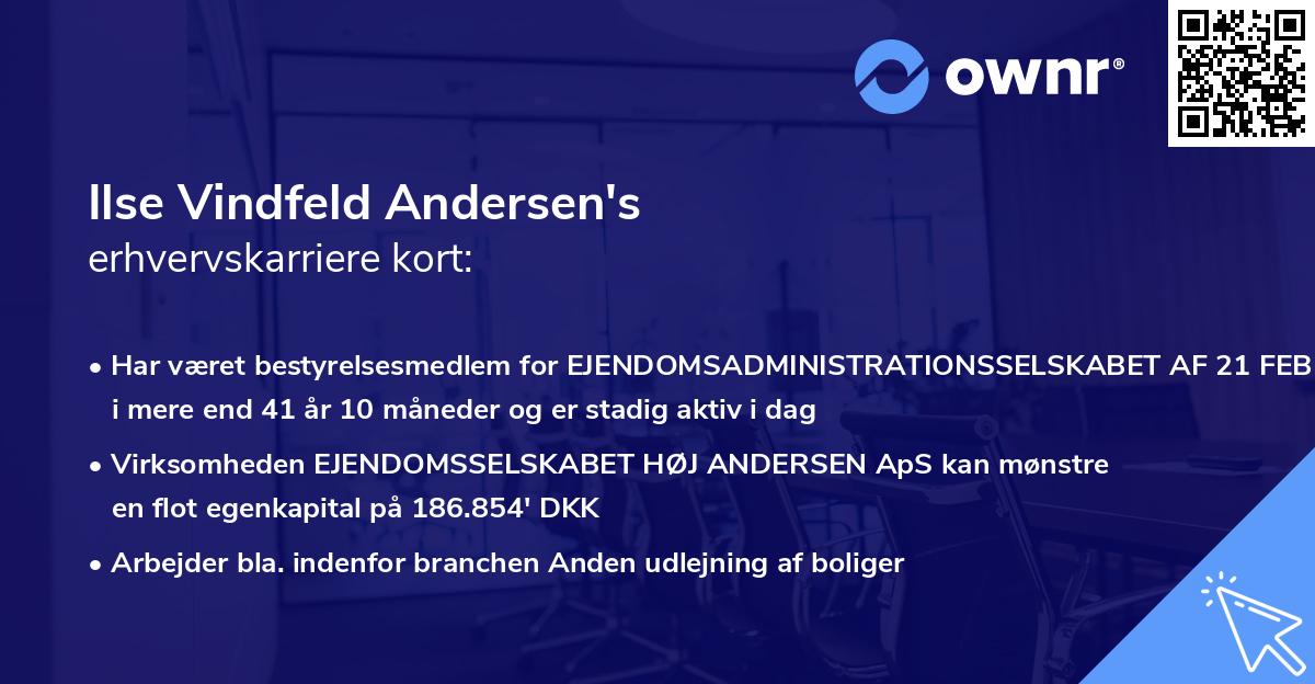 Ilse Vindfeld Andersen's erhvervskarriere kort