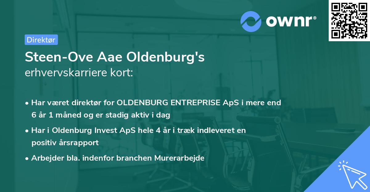 Steen-Ove Aae Oldenburg's erhvervskarriere kort