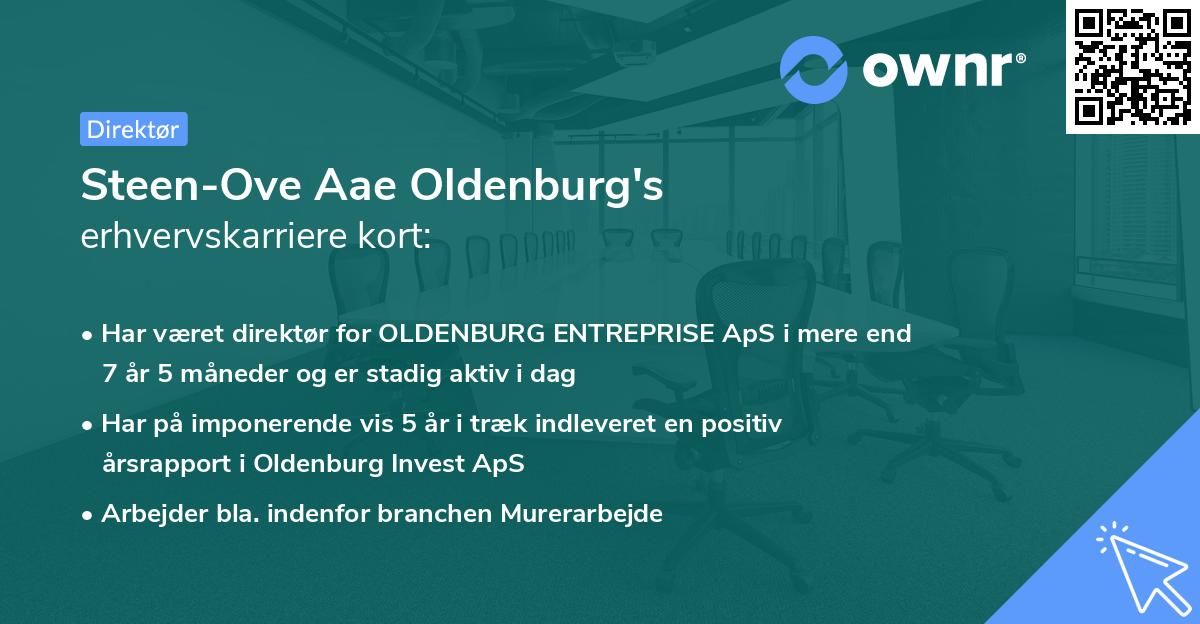 Steen-Ove Aae Oldenburg's erhvervskarriere kort