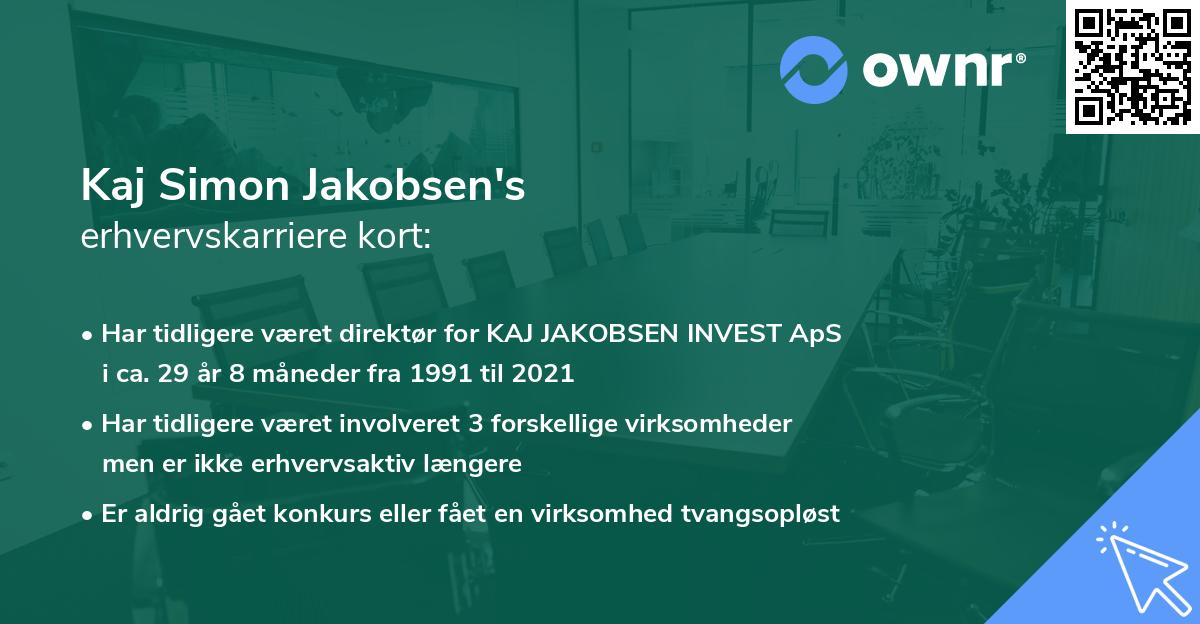 Kaj Simon Jakobsen's erhvervskarriere kort