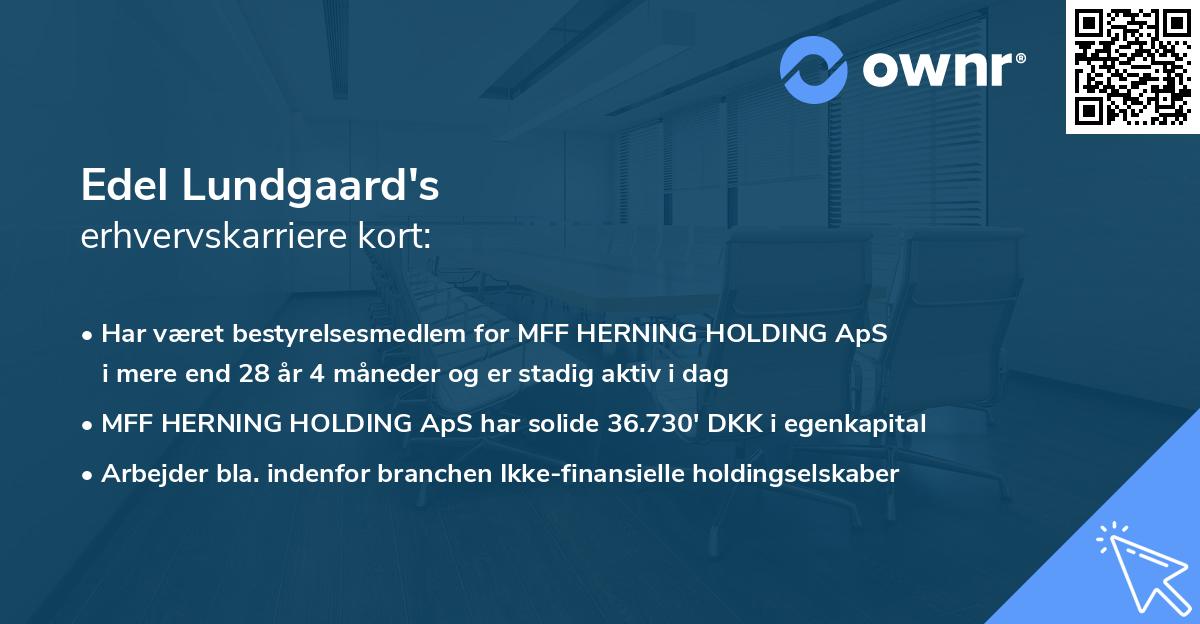Edel Lundgaard's erhvervskarriere kort