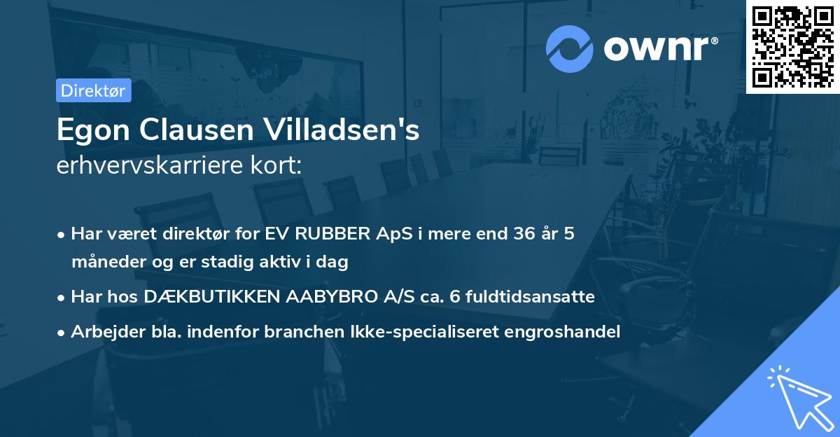 Egon Clausen Villadsen's erhvervskarriere kort