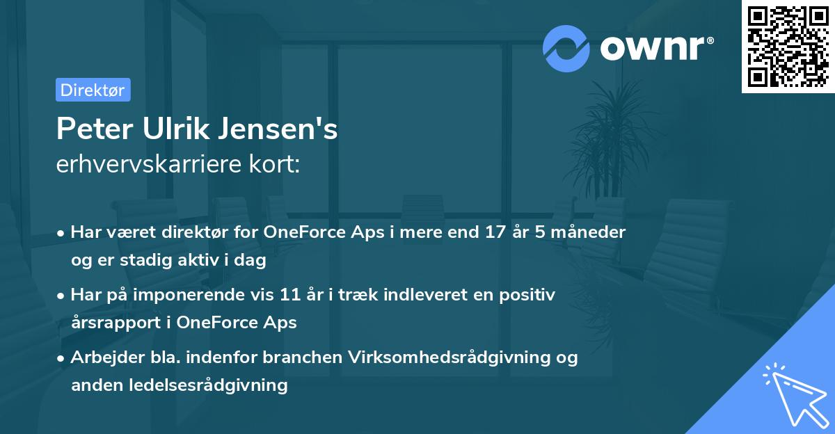 Peter Ulrik Jensen's erhvervskarriere kort