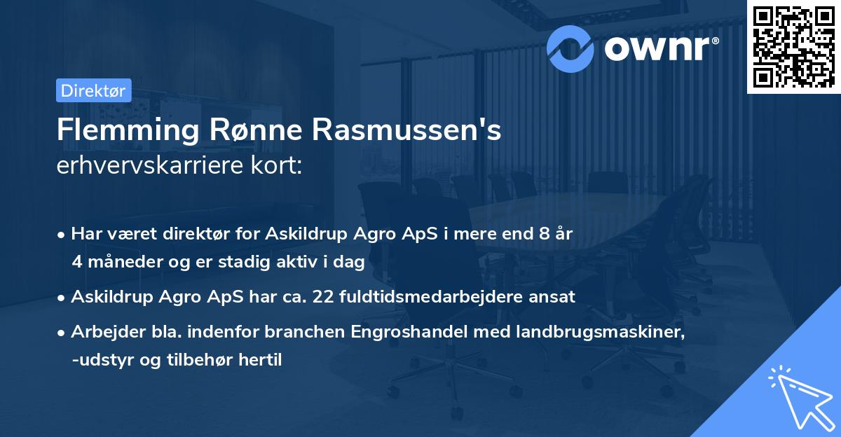 Flemming Rønne Rasmussen's erhvervskarriere kort