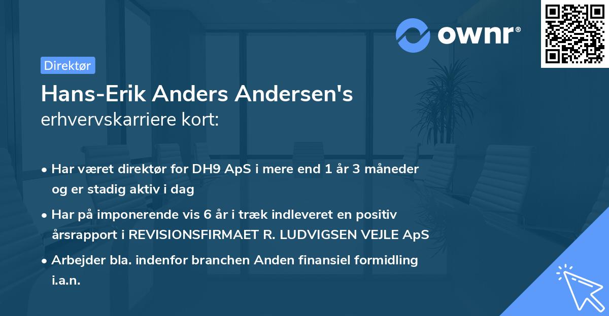 Hans-Erik Anders Andersen's erhvervskarriere kort