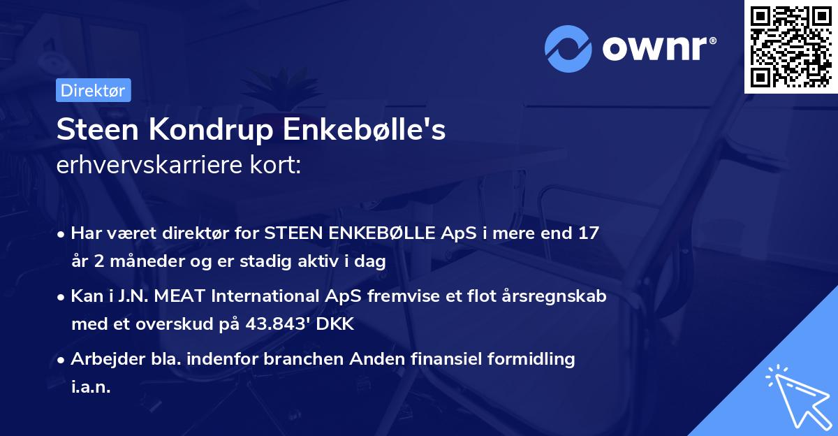 Steen Kondrup Enkebølle's erhvervskarriere kort