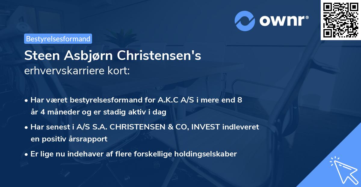 Steen Asbjørn Christensen's erhvervskarriere kort