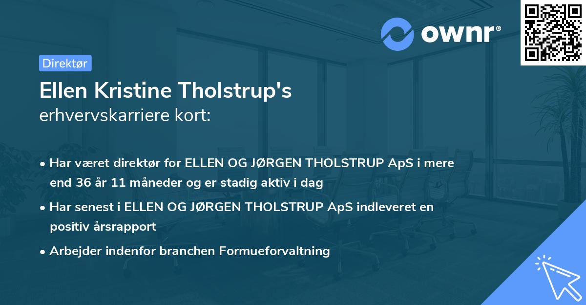 Ellen Kristine Tholstrup's erhvervskarriere kort
