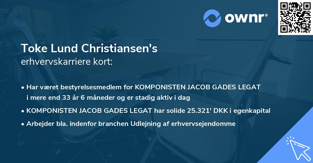 Toke Lund Christiansen's erhvervskarriere kort