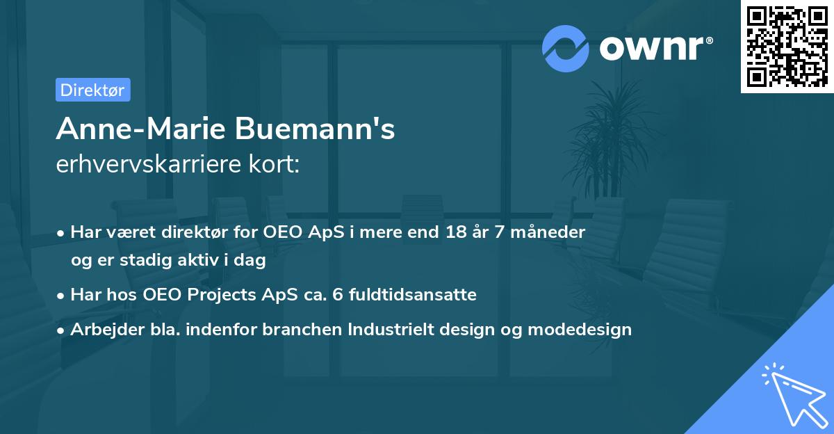Anne-Marie Buemann's erhvervskarriere kort