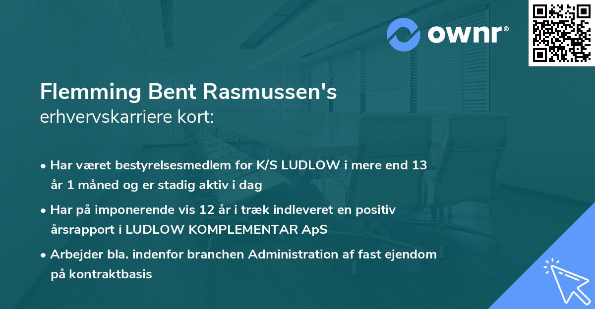 Flemming Bent Rasmussen's erhvervskarriere kort