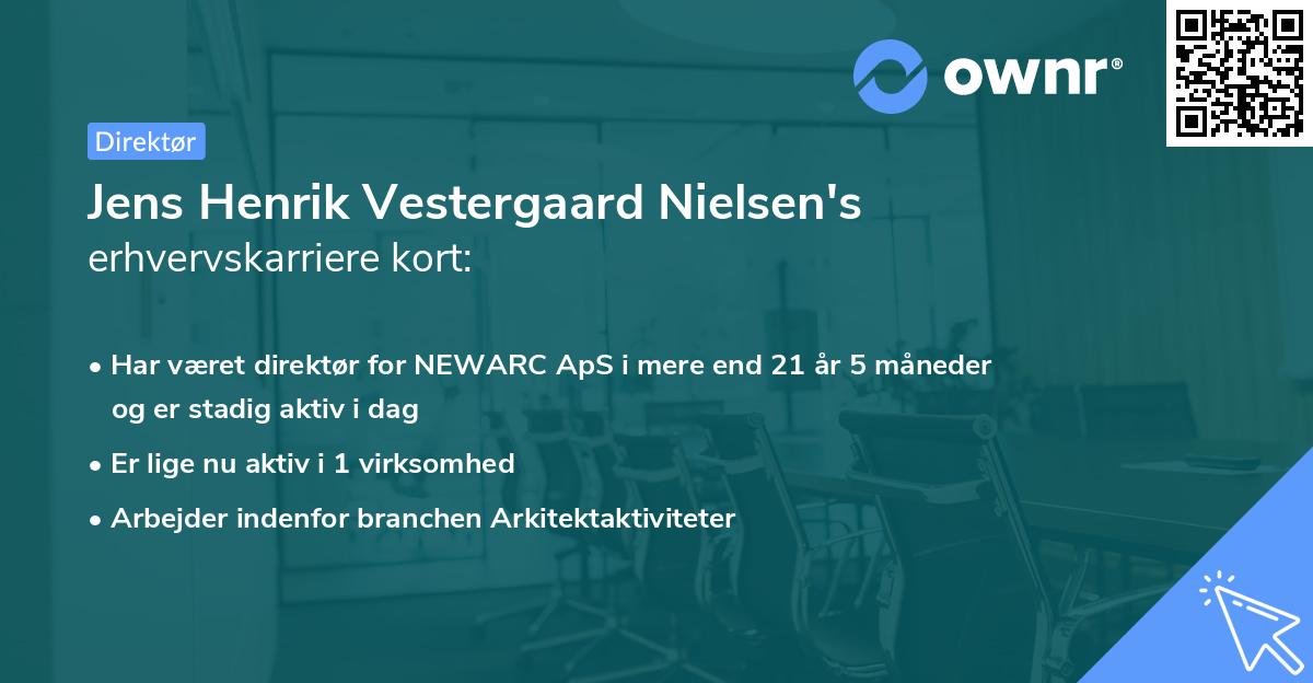 Jens Henrik Vestergaard Nielsen's erhvervskarriere kort