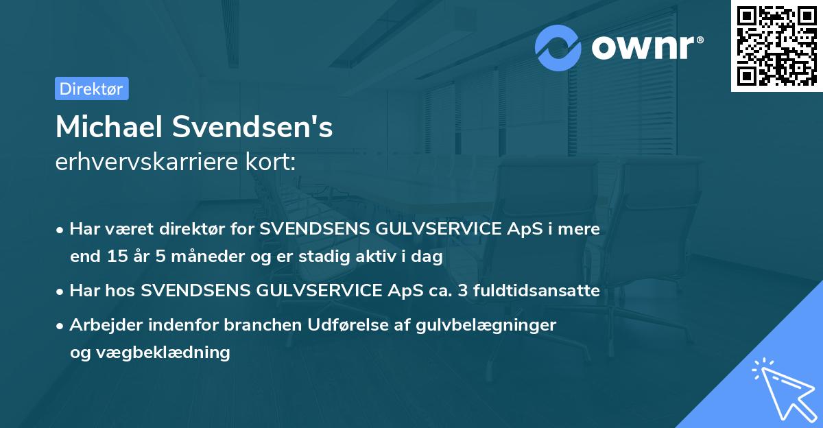 Michael Svendsen's erhvervskarriere kort