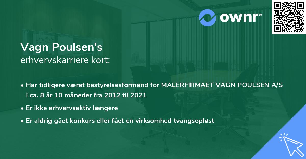 Vagn Poulsen's erhvervskarriere kort