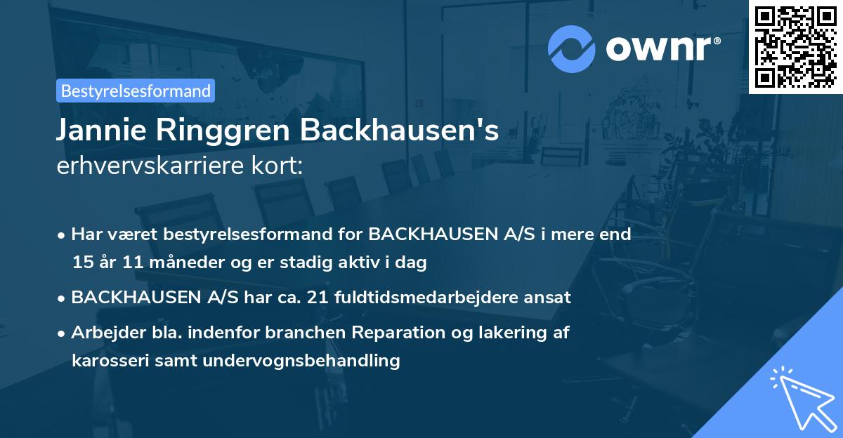 Jannie Ringgren Backhausen's erhvervskarriere kort
