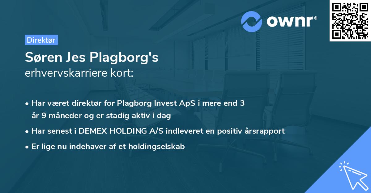 Søren Jes Plagborg's erhvervskarriere kort