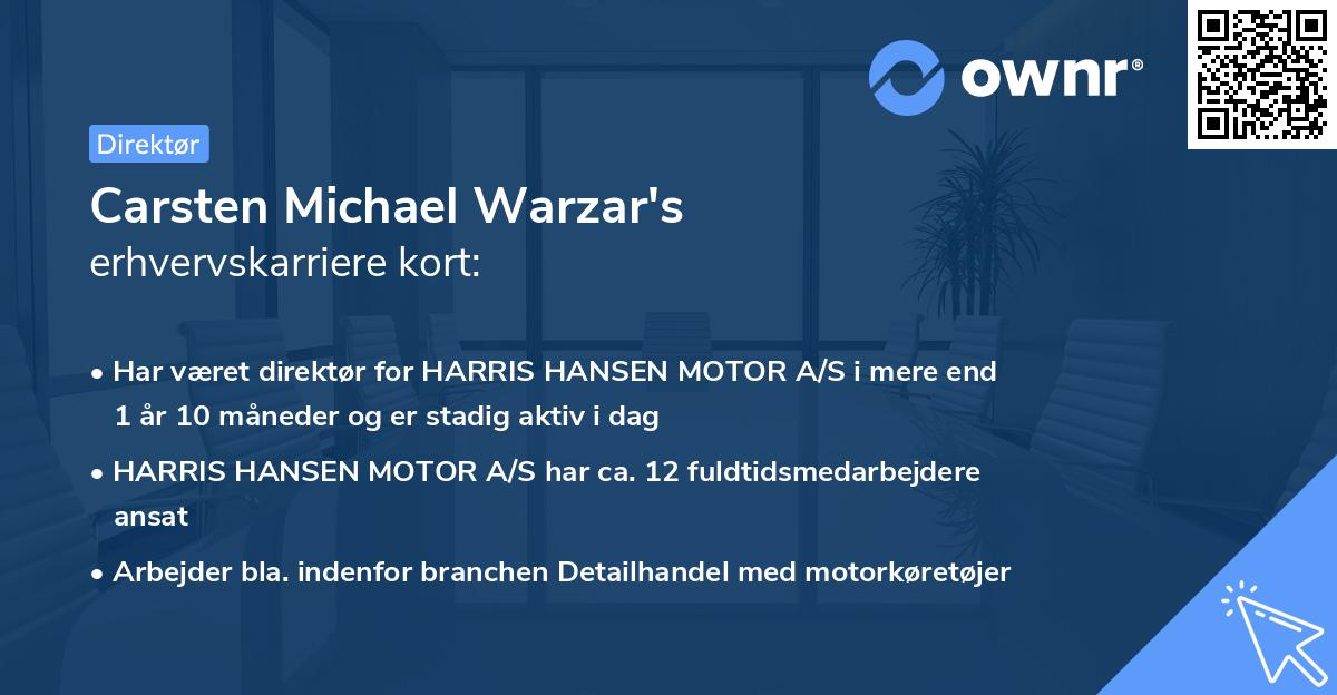 Carsten Michael Warzar's erhvervskarriere kort