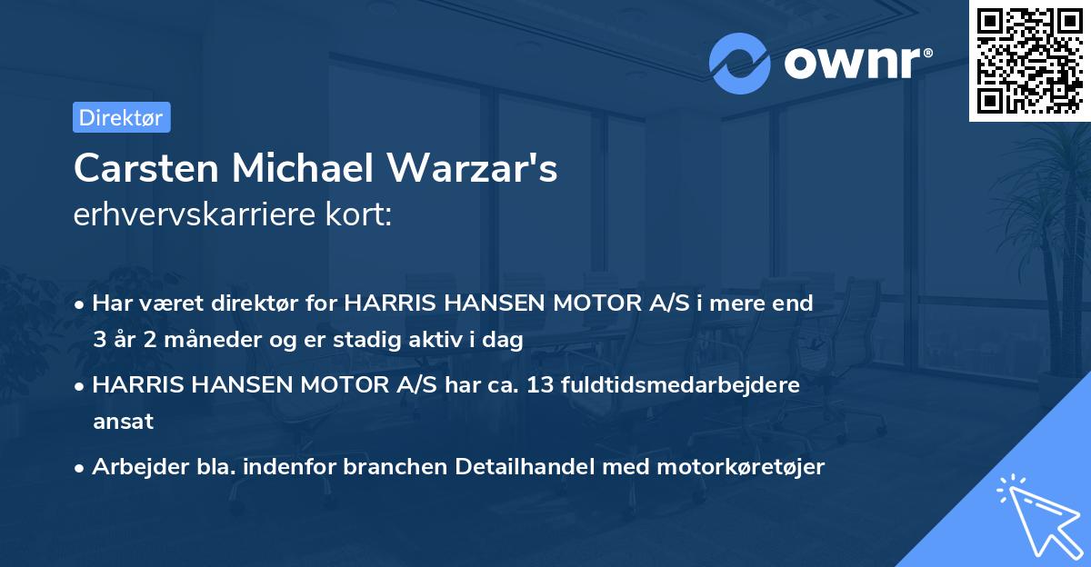 Carsten Michael Warzar's erhvervskarriere kort