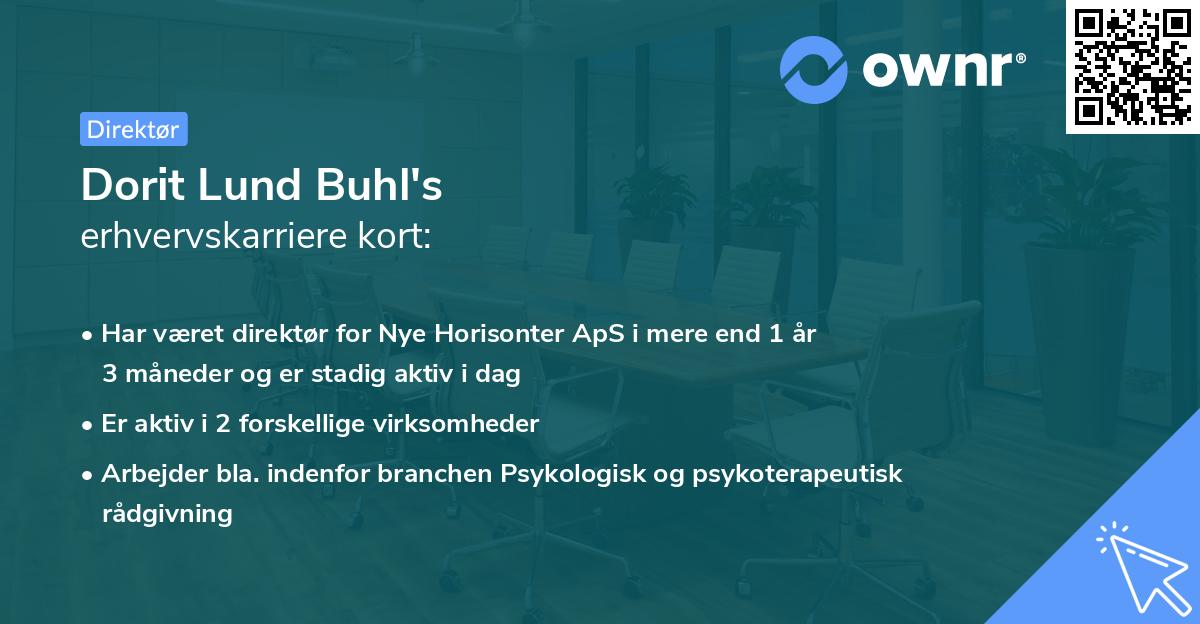 Dorit Lund Buhl's erhvervskarriere kort