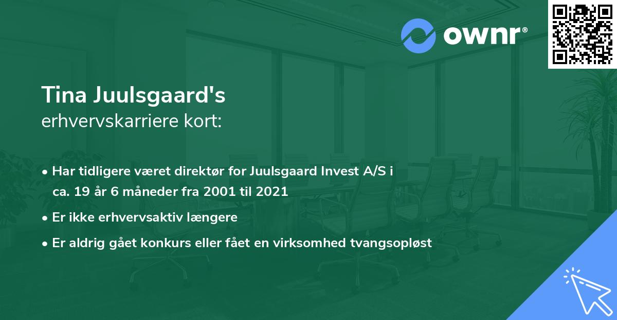Tina Juulsgaard's erhvervskarriere kort
