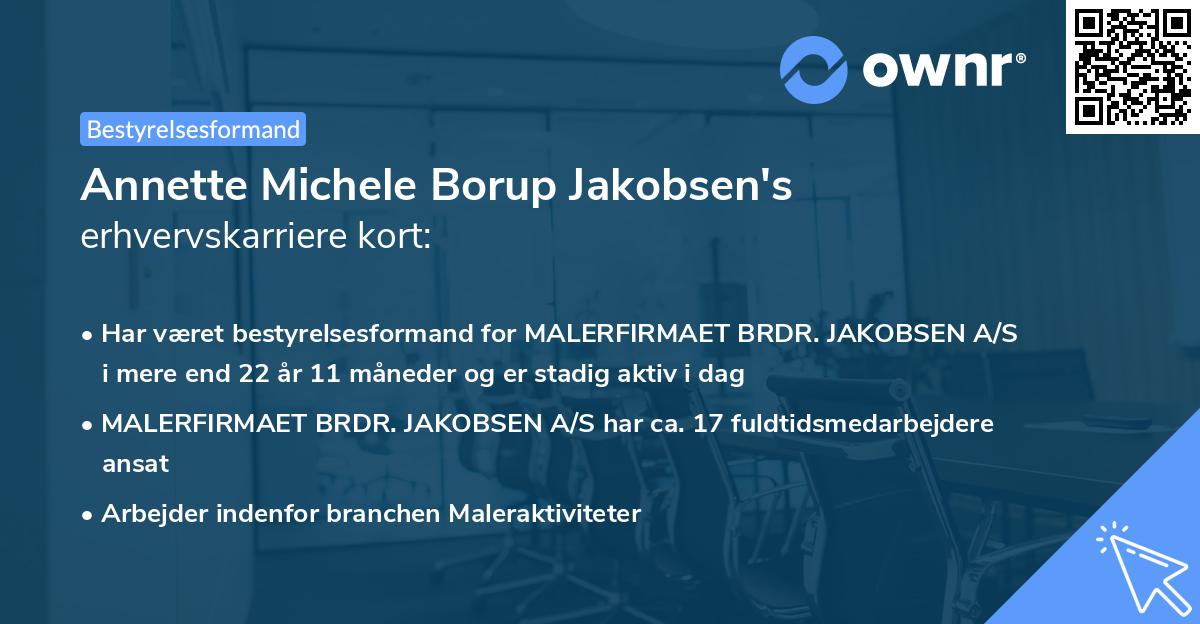 Annette Michele Borup Jakobsen's erhvervskarriere kort