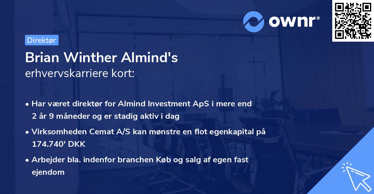 Brian Winther Almind's erhvervskarriere kort