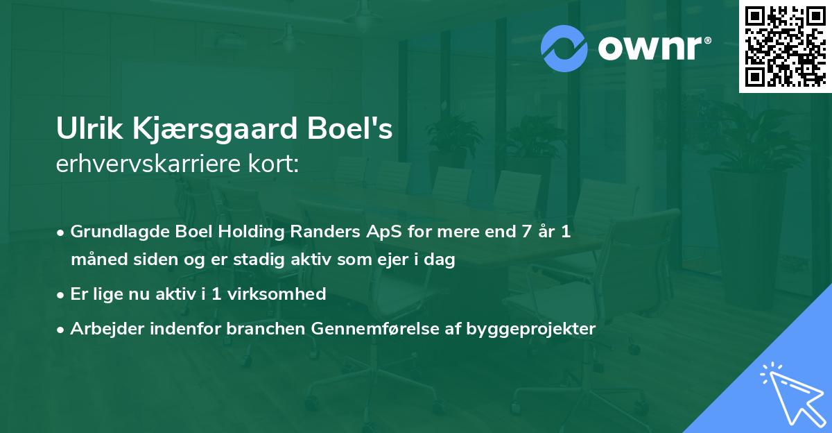 Ulrik Kjærsgaard Boel's erhvervskarriere kort
