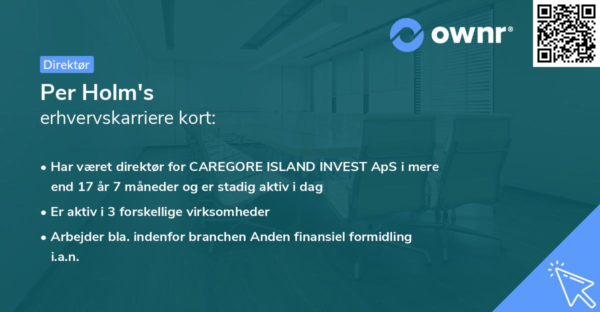 Per Holm's erhvervskarriere kort