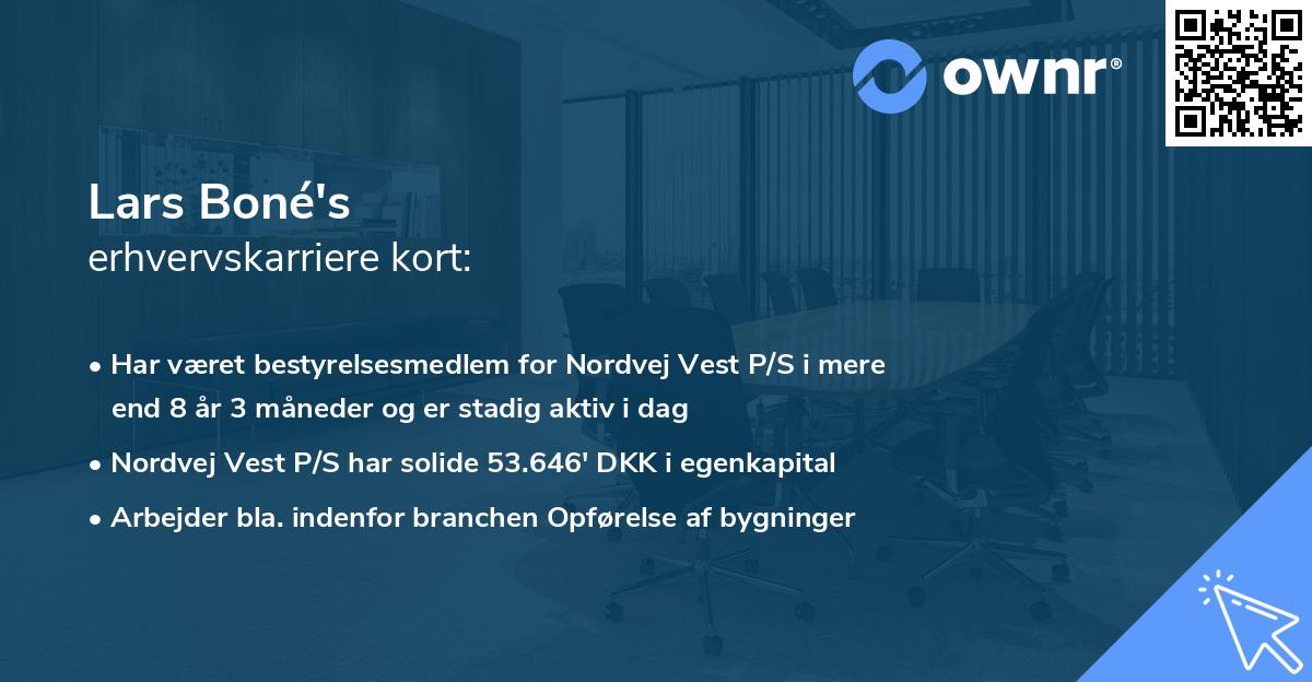 Lars Boné's erhvervskarriere kort