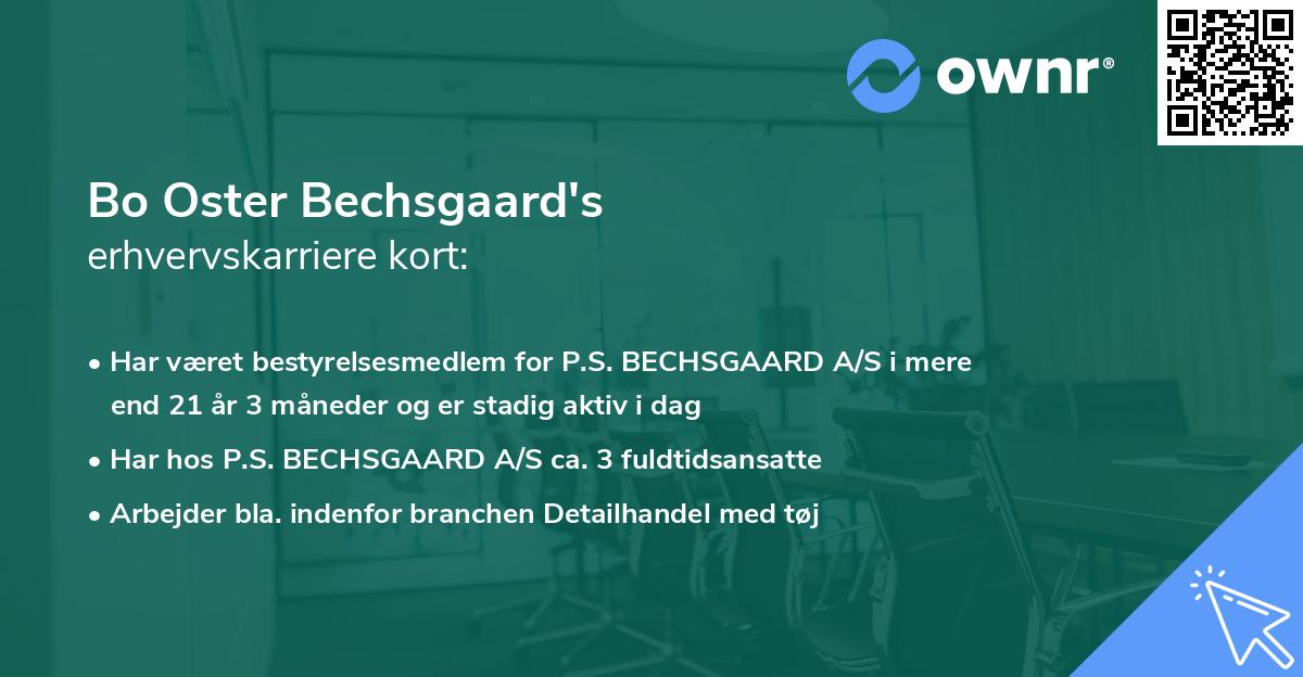 Bo Oster Bechsgaard's erhvervskarriere kort
