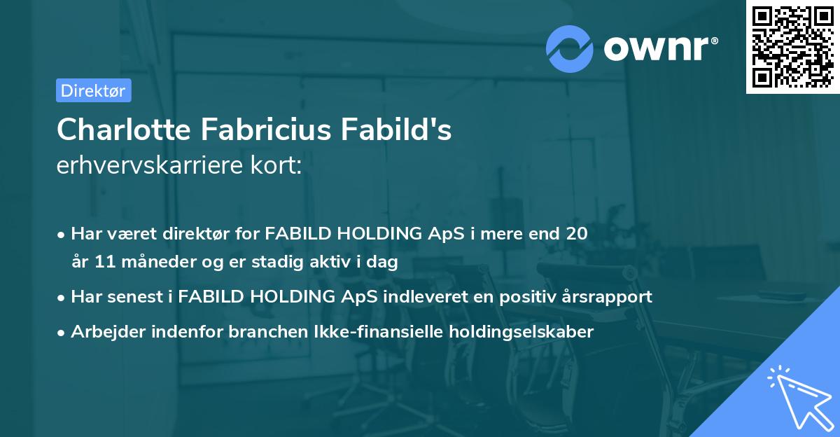 Charlotte Fabricius Fabild's erhvervskarriere kort