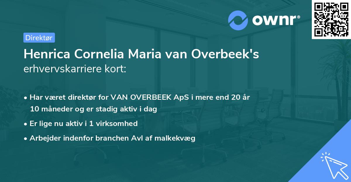 Henrica Cornelia Maria van Overbeek's erhvervskarriere kort