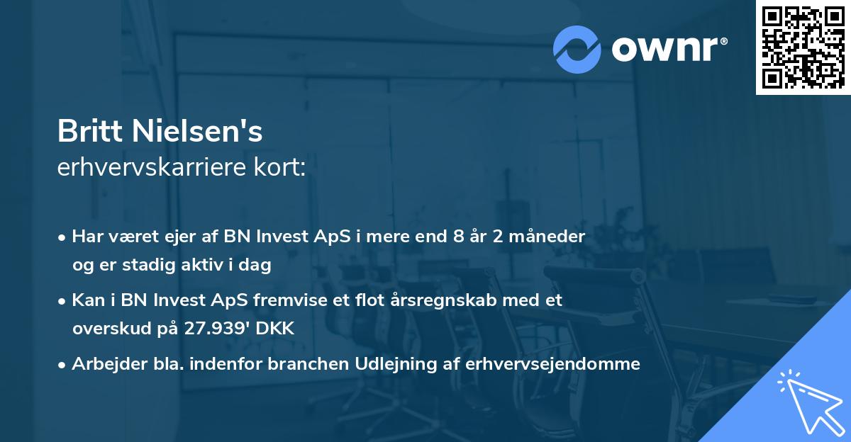 Britt Nielsen's erhvervskarriere kort