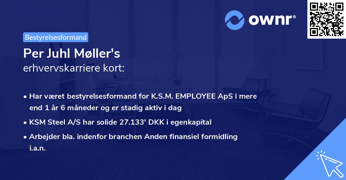 Per Juhl Møller's erhvervskarriere kort