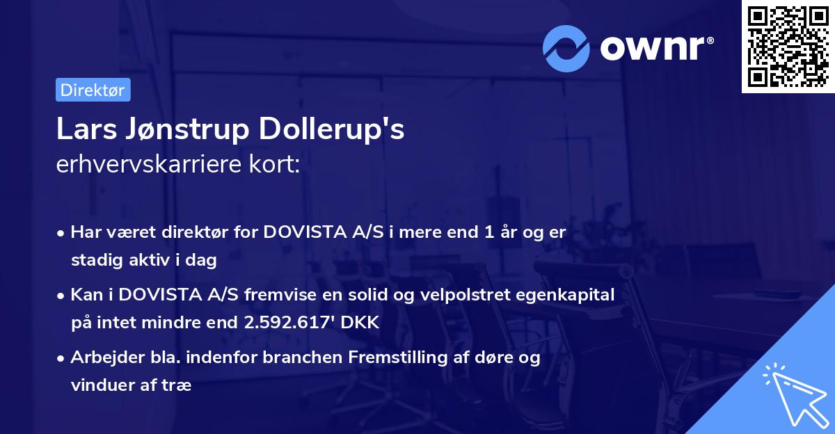 Lars Jønstrup Dollerup's erhvervskarriere kort