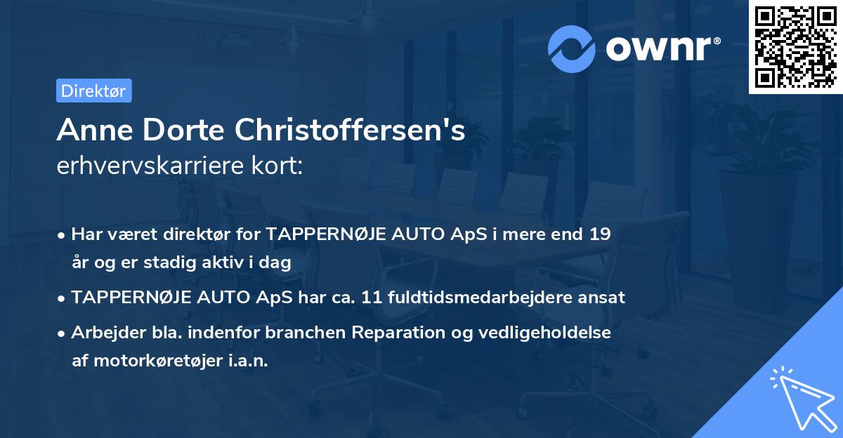 Anne Dorte Christoffersen's erhvervskarriere kort