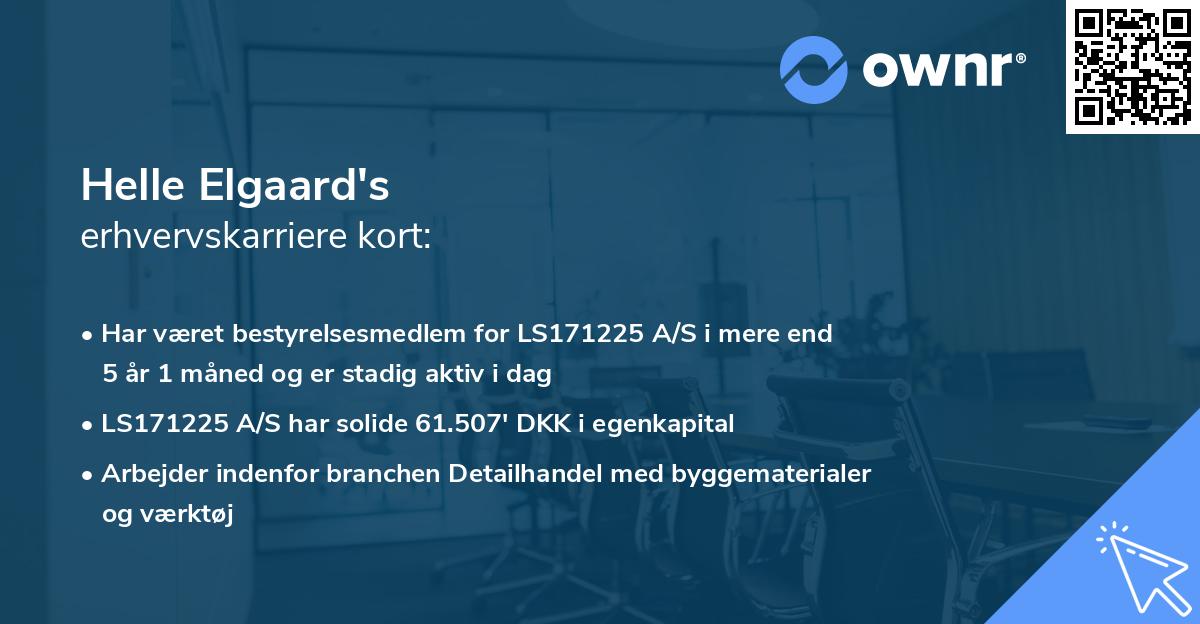 Helle Elgaard's erhvervskarriere kort